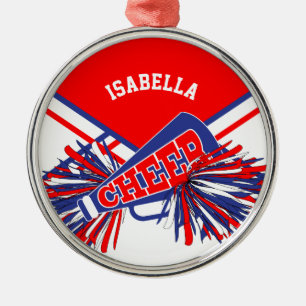 Cheerleader 📣💖 - Red, White and Blue Metal Tree Decoration