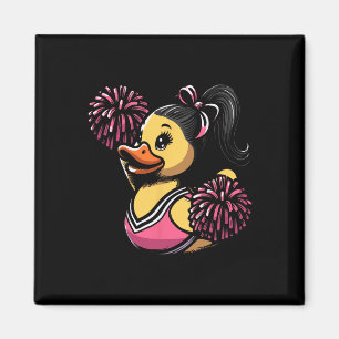 Cheerleader Rubber Duck Cheerleading Duckling Magnet