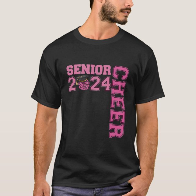 Cheerleader Senior 2024 Cheer Senior Class Of 2024 T-Shirt (Front)