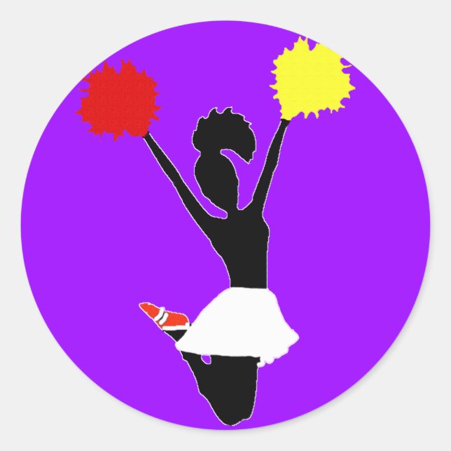 Cheerleader Silhouette Classic Round Sticker (Front)