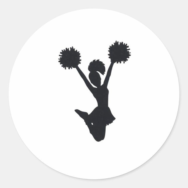 Cheerleader Silhouette Classic Round Sticker (Front)