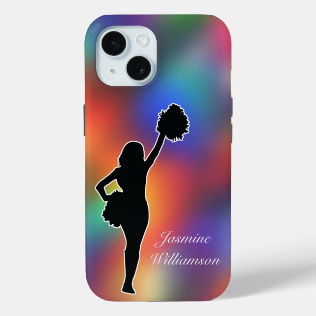 Cheerleader Silhouette Colourful personalise Case-Mate iPhone Case (Back)