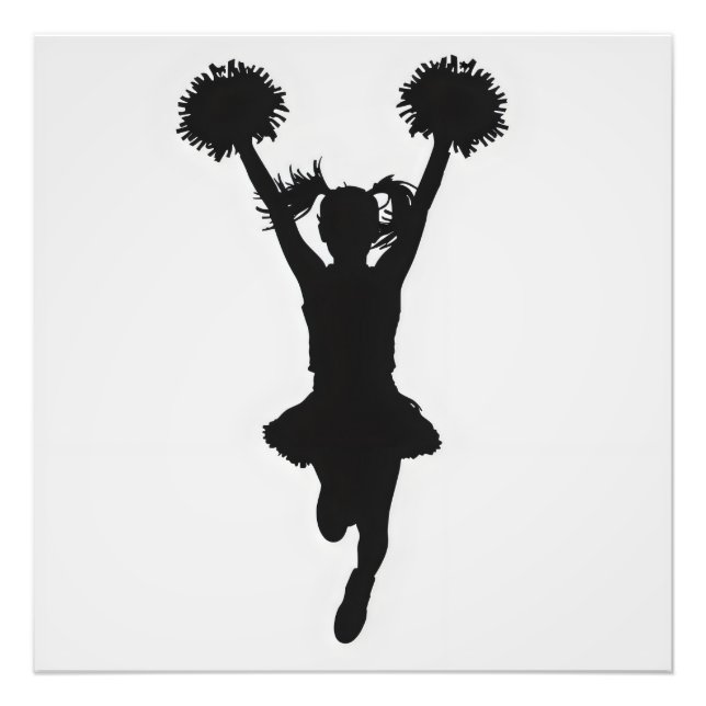 Cheerleader Silhouette Girl Photo Print (Front)