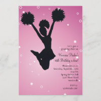 Cheerleader Silhouette Invitation