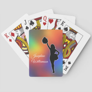 Cheerleader Sports Theme  personalise with name Playing Cards