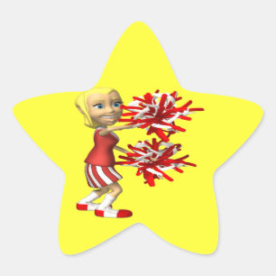 Cheerleader Star Sticker