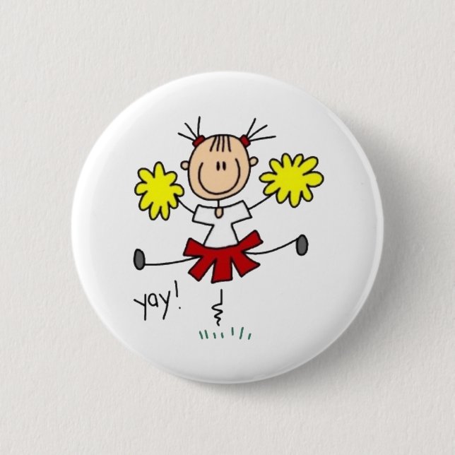 Cheerleader Stick Fgure 6 Cm Round Badge (Front)