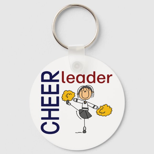 Cheerleader Stick Figure Key Ring (Front)