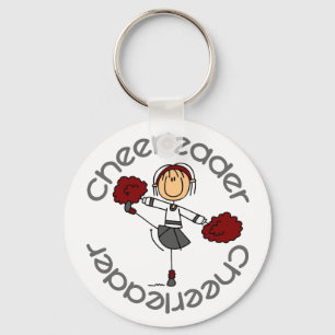 Cheerleader Stick Figure Key Ring