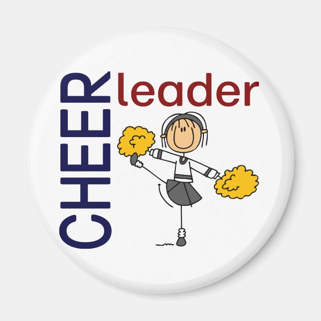 Cheerleader Stick Figure Magnet (Front)