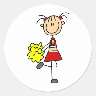 Cheerleader Stick Figure Sticker