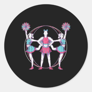 Cheerleader Team Cheer Practice Cheering Squad Che Classic Round Sticker