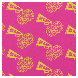 Cheerleader Team School Colors Gold & Pink Fabric