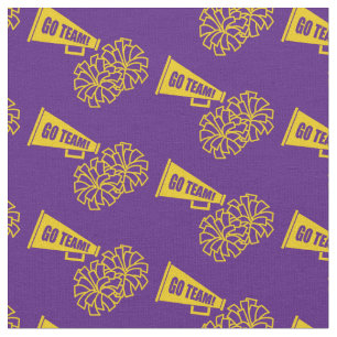 Cheerleader Team School Colors Gold & Purple Fabric