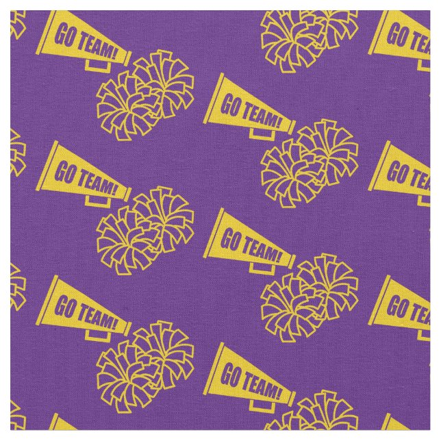 Cheerleader Team School Colors Gold & Purple Fabric (Close Up)