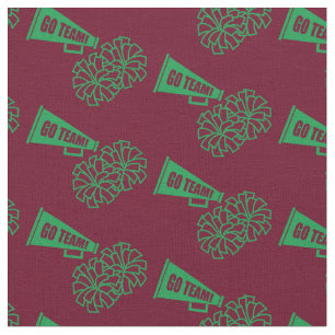 Cheerleader Team School Colors Green & Maroon Fabric