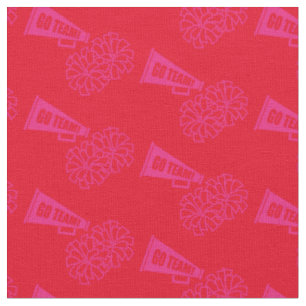 Cheerleader Team School Colors Pink & Red Fabric