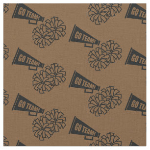 Cheerleader Team School Colours Black & Brown Fabric