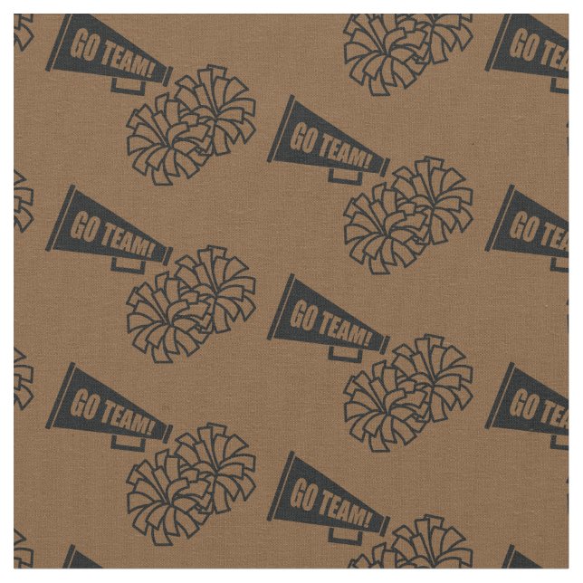Cheerleader Team School Colours Black & Brown Fabric (Close Up)