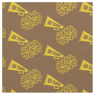 Cheerleader Team School Colours Gold & Brown Fabric