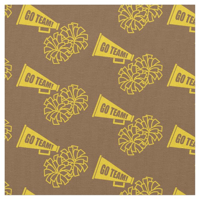 Cheerleader Team School Colours Gold & Brown Fabric (Close Up)
