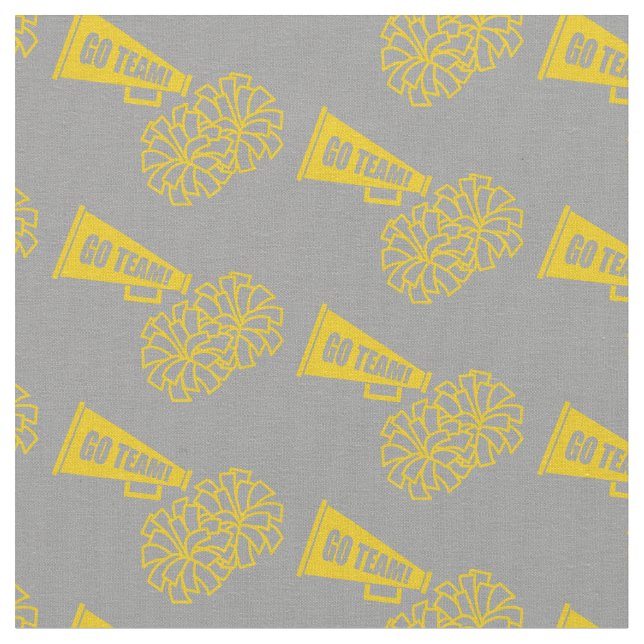 Cheerleader Team School Colours Gold & Grey Silver Fabric (Close Up)