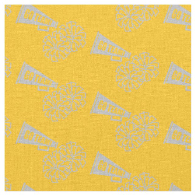 Cheerleader Team School Colours Grey Silver & Gold Fabric (Close Up)