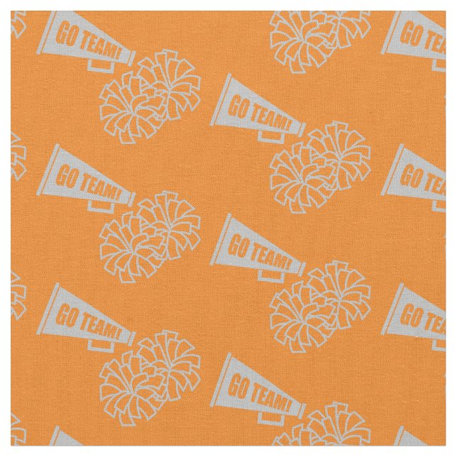 Cheerleader Team School Colours Grey Silver Orange Fabric (Close Up)