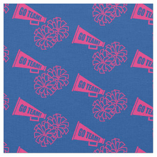 Cheerleader Team School Colours Pink & Blue Fabric