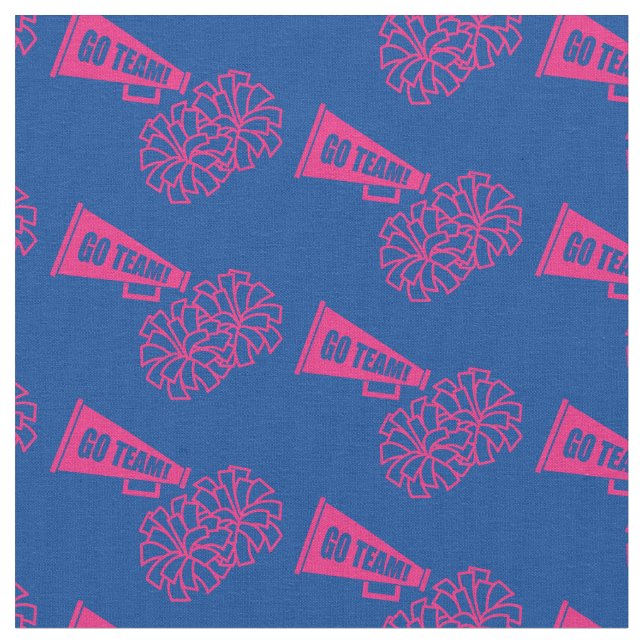 Cheerleader Team School Colours Pink & Blue Fabric (Close Up)