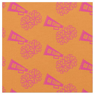 Cheerleader Team School Colours Pink & Orange Fabric