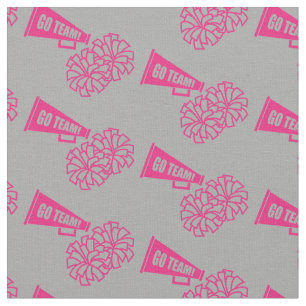 Cheerleader Team School Colours Pink & Silver grey Fabric
