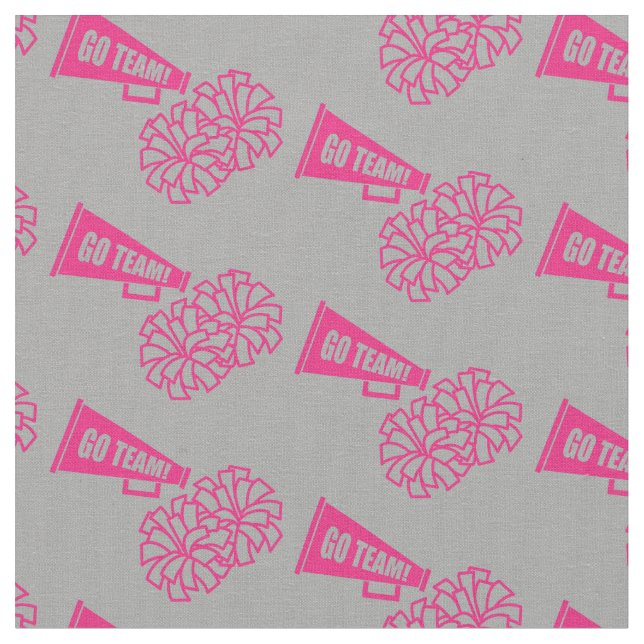 Cheerleader Team School Colours Pink & Silver grey Fabric (Close Up)