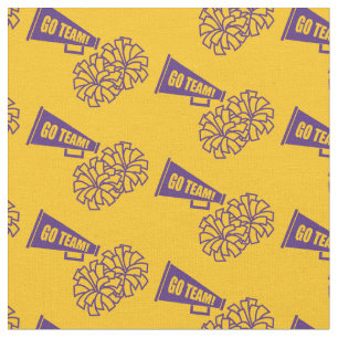 Cheerleader Team School Colours Purple & Gold Fabric