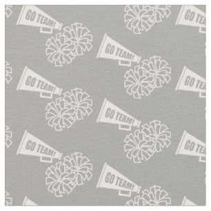 Cheerleader Team School Colours White & Silver Gre Fabric