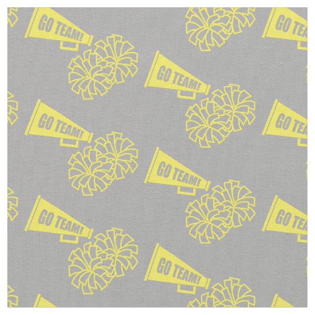 Cheerleader Team School Colours Yellow Silver Grey Fabric (Close Up)