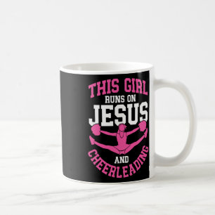 Cheerleader This Girl Runs On Jesus And Cheerleadi Coffee Mug