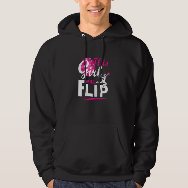 Cheerleader This Girl Will Flip Cheer Cheerleading Hoodie (Front)