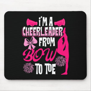 Cheerleader Tumbling Cheer Girl Loves Bows And Che Mouse Pad