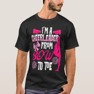 Cheerleader Tumbling Cheer Girl Loves Bows And Che T-Shirt