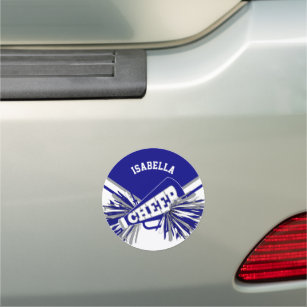 📣 Cheerleader  - White, Blue and Grey Car Magnet