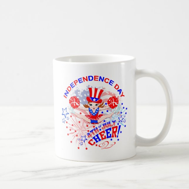 Cheerleader's Cheer Independence Day Coffee Mug (Right)