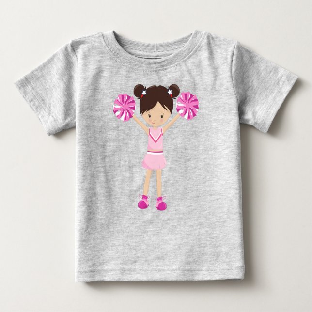 Cheerleaders, Cheerleading, Cute Girl, Brown Hair Baby T-Shirt (Front)