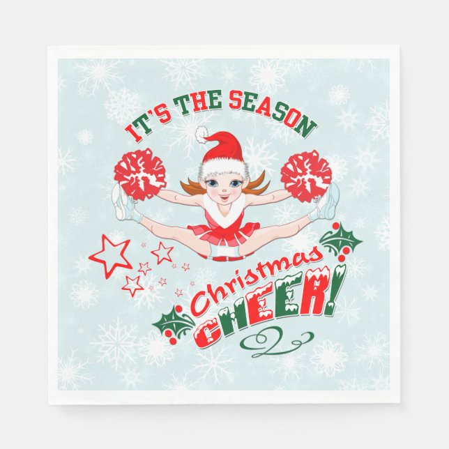 Cheerleaders Christmas Party Napkin (Front)