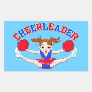 Cheerleaders, Flying Cheerleader Rectangular Sticker