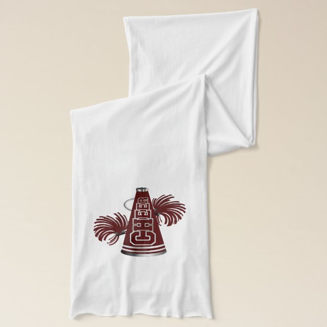 Cheerleader's Maroon and White Stylish Scarf (Left)