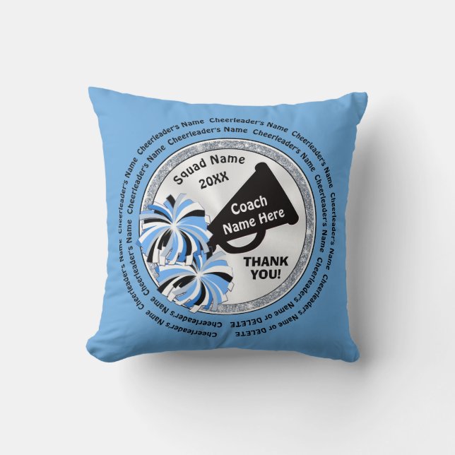 Cheerleader's Names Thank You Gift for Cheer Coach Cushion (Front)