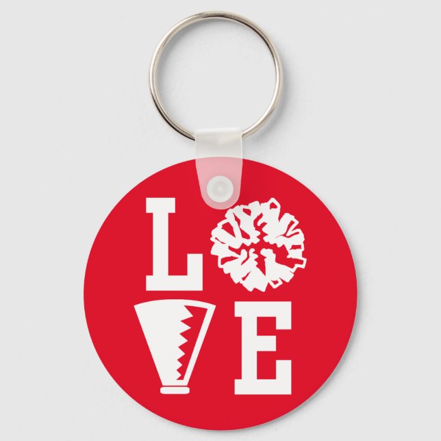 Cheerleaders, Red Love Cheerleading Key Ring (Front)