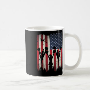 Cheerleaders Usa American Flag 4th Of July Cheerle Coffee Mug