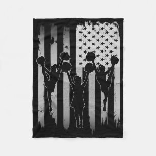 Cheerleaders Usa American Flag 4th Of July Cheerle Fleece Blanket